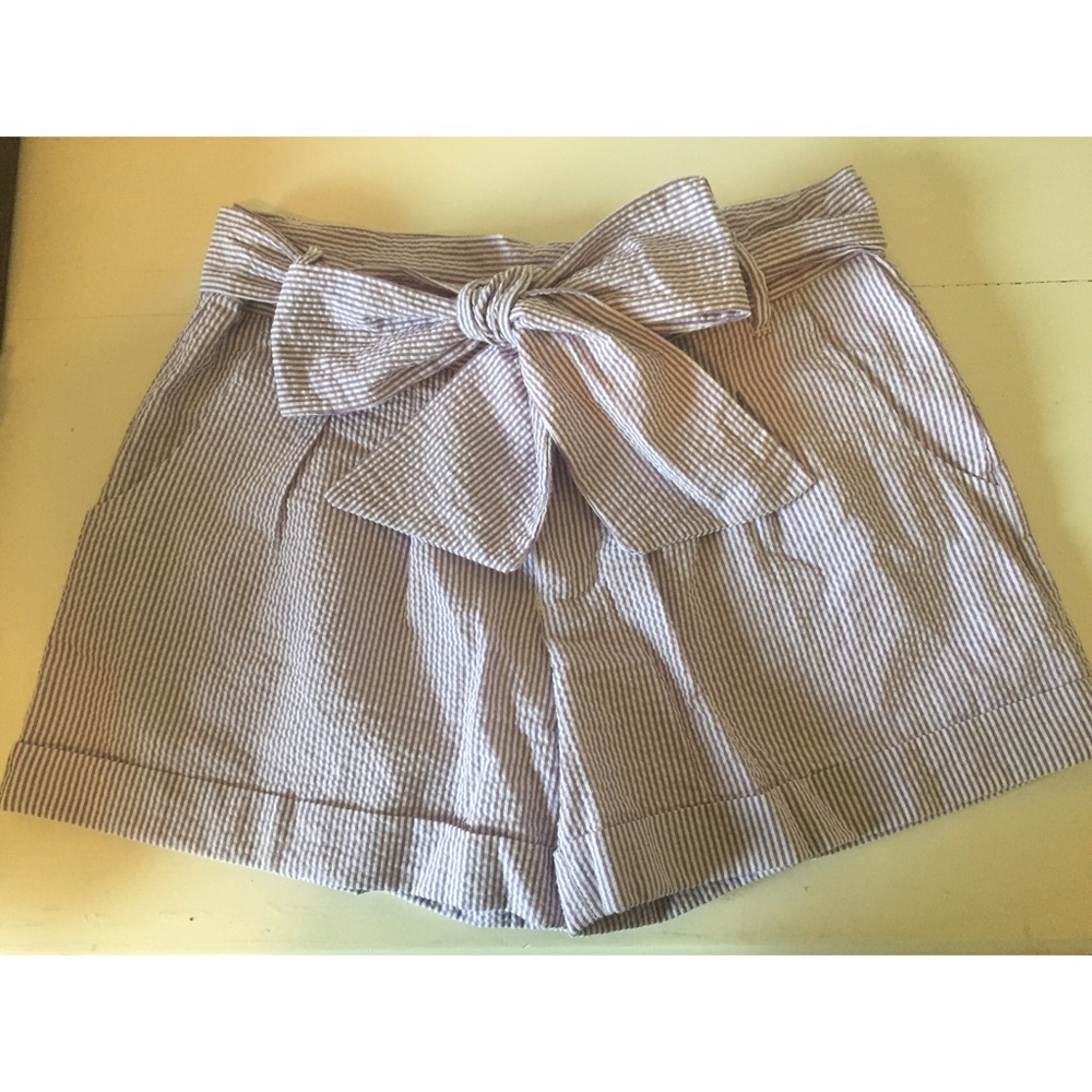 Lauren James Seersucker Bow shorts